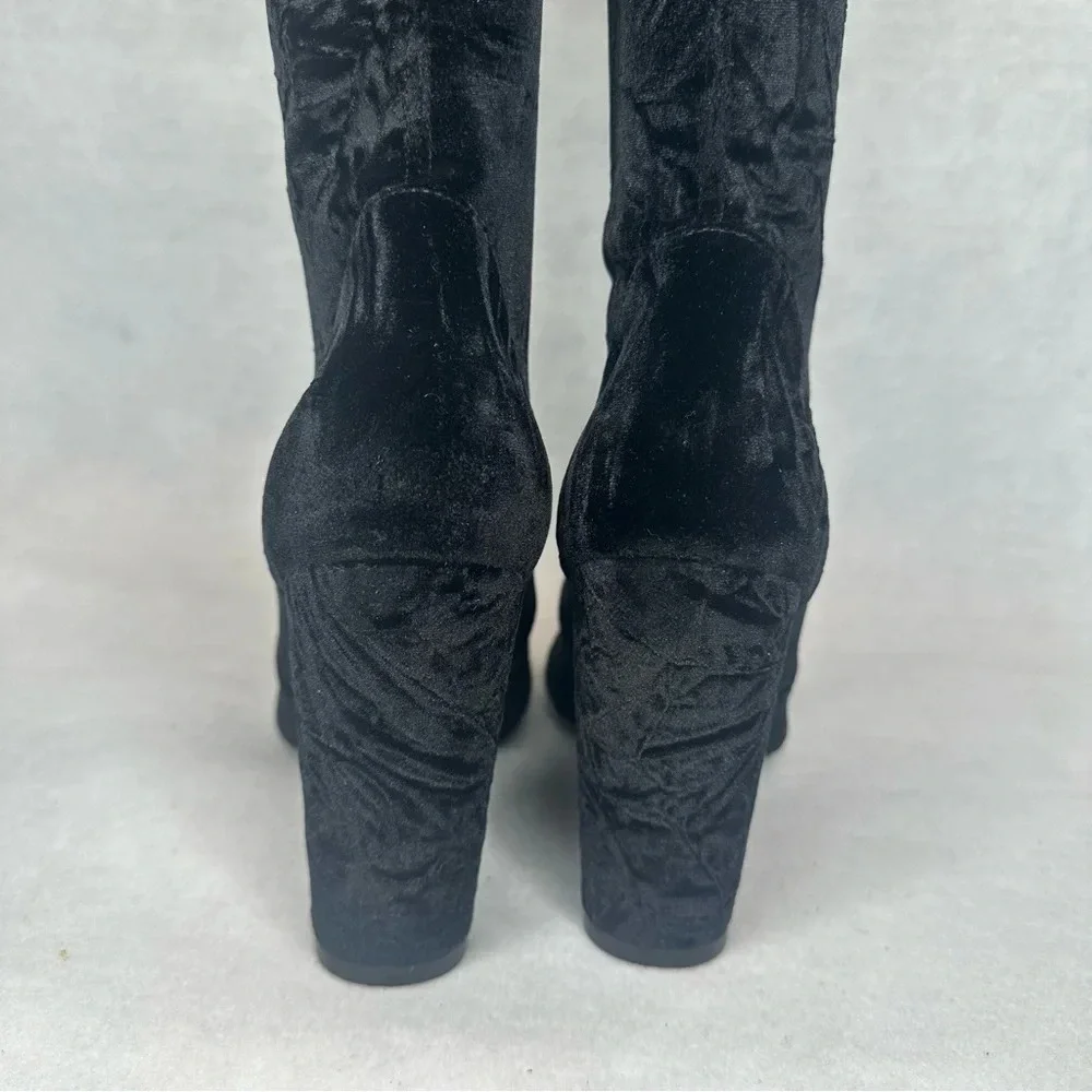 Stuart Weitzman Vidaland Convertible Boot in Black Crushed Velvet. Sz: 6.5